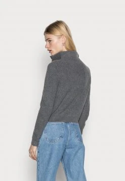 Brandneu 😀 Even&Odd HALF ZIP JUMPER - Strickpullover - Mottled Dark Grey | Damen 👏 -SchuheKonig Geschaft 054d79b7bbe546aea678f5601c651d8b