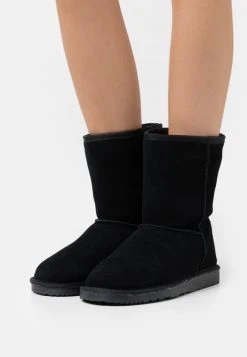 Rabatt 🎉 Even&Odd Damen WINTER BOOTIES LEATHER - Stiefelette - Black ✔️