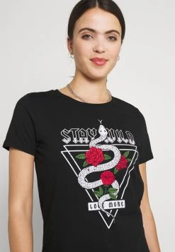 Bester Verkauf 💯 Even&Odd T-Shirt Print - Black | Damen 🧨 -SchuheKonig Geschaft 085561a1f19f467aa778f12241e6c338