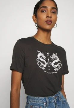 Schlussverkauf 🛒 Even&Odd HATTIE MIRRORED DRAGONS TEE - T-Shirt Print - 801 - Anthracite | Damen 🔔 -SchuheKonig Geschaft 0bfbbb5a07384f34bb6d0611800c66fc