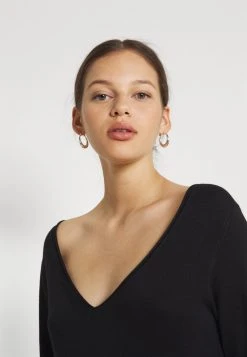 Angebote 🤩 Even&Odd Damen KNIT MAXI V NECK 🎁 DRESS WITH SLIT - Strickkleid - Black ❤️ -SchuheKonig Geschaft 0d36701e430e41369fa545bf3e64f2ed