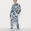 Schlussverkauf ⭐ Even&Odd Damen SET - CROPPED SWEAT & JOGGER IN TIE DYE - Sweatshirt - Grey ⌛