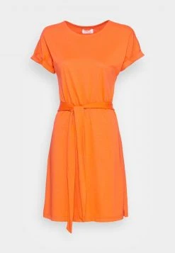 Am billigsten 😍 Even&Odd BASIC Short Sleeves Mini Belted Dress - Jerseykleid - Orange | Damen ❤️ -SchuheKonig Geschaft 1c10831db8cb49abb7d52cbe989113d5