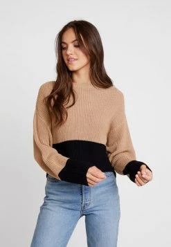 Auslauf 🧨 Even&Odd Damen Strickpullover - Sand/black ✔️