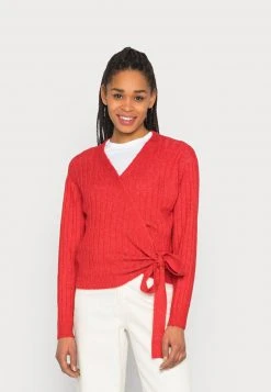 Billig 🎁 Even&Odd Damen WRAPPED CARDIGAN - Strickjacke - Red 👍