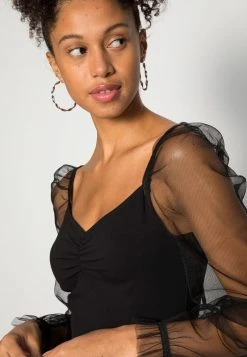 Besorgen ✨ Even&Odd LONG PUFF SLEEVES RUSHING BODYCON 👍 DRESS - Cocktailkleid/festliches Kleid - Black | Damen ✨ -SchuheKonig Geschaft 2113c43a644a4d11a7f109a500a5177d