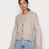 Am billigsten 😍 Even&Odd Damen BASIC BLEND BUTTON CROP - Strickjacke - Taupe 🛒 -SchuheKonig Geschaft 302595153751479eb27ba596121fc0db