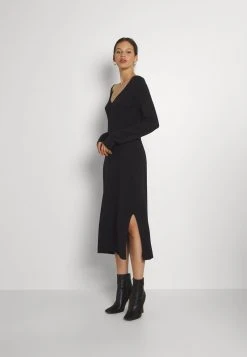 Angebote 🤩 Even&Odd Damen KNIT MAXI V NECK 🎁 DRESS WITH SLIT - Strickkleid - Black ❤️ -SchuheKonig Geschaft 4a82719765004c1cbeff7b116cdbac1a