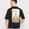 Billig 🛒 Even&Odd GRAFFITI PARIS BACK PRINT TEE UNISEX - T-Shirt Print - Black 👍