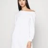 Am billigsten 🥰 Even&Odd Damen SWEAT OFF SHOULDER MINI DRESS - Freizeitkleid - White 🌟