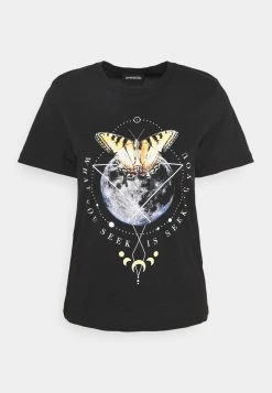 Rabatt ✔️ Even&Odd HATTIE MOON AND BUTTERLY TEE - T-Shirt Print - Black | Damen 🔔 -SchuheKonig Geschaft 69dfe643e918485086505638a8c449df