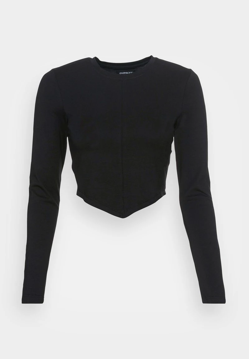 Besorgen 😉 Even&Odd Damen CROPPED LONG SLEEVE WITH POINTY HEM - Langarmshirt - Black 😍 6 Besorgen 😉 Even&Odd Damen CROPPED LONG SLEEVE WITH POINTY HEM - Langarmshirt - Black 😍 – Bild 4
