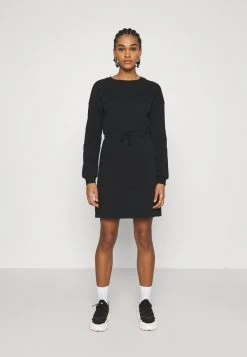 Bester Verkauf 🥰 Even&Odd Damen Sweat Mini Drawstring Waist 👍 Dress - Freizeitkleid - Black ❤️