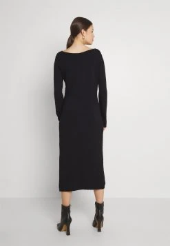 Angebote 🤩 Even&Odd Damen KNIT MAXI V NECK 🎁 DRESS WITH SLIT - Strickkleid - Black ❤️ -SchuheKonig Geschaft 74ed1fc359c54cfa86c831995af5547e