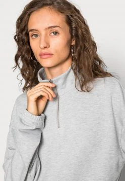 Top 10 ✨ Even&Odd Damen CROPPED WITH HALF ZIP COLLAR - Sweatshirt - Mottled Light Grey 🎉 -SchuheKonig Geschaft 7549243cd89c497880c99fd395b17b4b