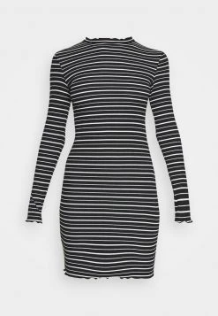 Top 10 🎁 Even&Odd Damen Rushed Edges Mini High Neck Long Sleeves Dress - Etuikleid - Black/ White 🔔 -SchuheKonig Geschaft 7d2a11fc40d14301a87185d8f641a987