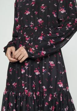 Bestpreis 👍 Even&Odd CINTERED V NECK ALL OVER MESH MINI VOLANT DRESS - Freizeitkleid - Black/red | Damen 🎉 -SchuheKonig Geschaft 878c81a0820848578c9d72e710a7093b