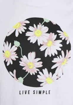 Coupon 💯 Even&Odd Damen T-Shirt Print - White 💯 -SchuheKonig Geschaft 8a07b4418c0149ee8c9e9809760b6038