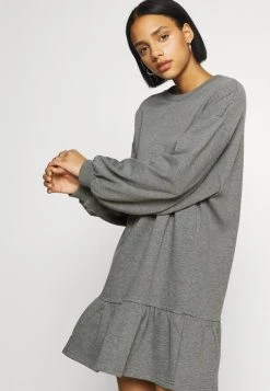 Bestpreis ✨ Even&Odd Damen SWEAT - Mini Volant 🔔 Dress - Freizeitkleid - Mottled Grey ⌛ -SchuheKonig Geschaft 8df53f84ce564dfcb1290de05950c714
