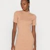 Coupon 👏 Even&Odd Damen PERKIN NECK SHORT SLEEVE DRESS - Strickkleid - Camel 🎁 -SchuheKonig Geschaft 923403aba0d84046a6b6f092408901f9