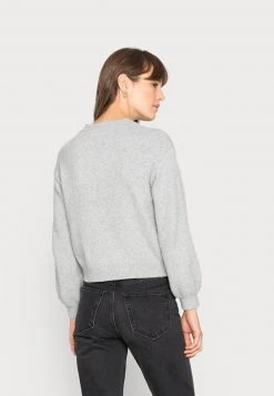 Auslauf 👏 Even&Odd Damen POINTELLE CREW NECK JUMPER - Strickpullover - Mottled Light Grey ✨ -SchuheKonig Geschaft 947b7b8daa494aa5b611fbfdfd809887