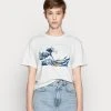 Coupon 😀 Even&Odd Damen T-Shirt Print - White ❤️