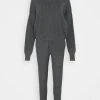 Großhandel ✨ Even&Odd Damen Jogger And Hoodie Set - Strickpullover - Mottled Dark Grey ⭐