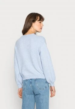 Aktion ⌛ Even&Odd POINTELLE CREW NECK JUMPER - Strickpullover - Mottled Light Blue | Damen 🔔 -SchuheKonig Geschaft 98bf5928340b41dc927ad4d536e86a0d