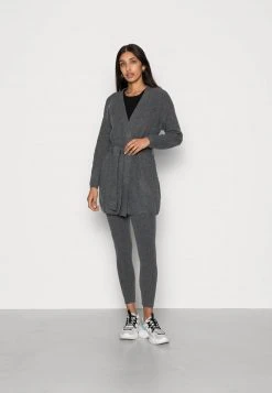 Schlussverkauf ⌛ Even&Odd Damen CARDIGAN & LEGGINGS SET - Strickjacke - Mottled Dark Grey ✔️