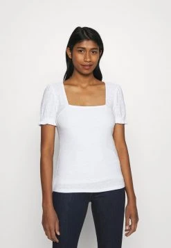 Billig 👍 Even&Odd Damen T-Shirt Print - White ✨