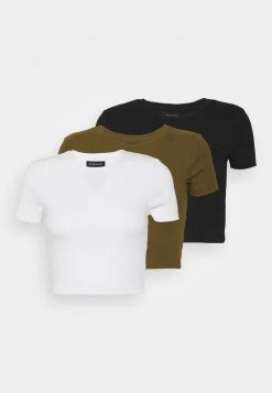 Billig ✨ Even&Odd Damen 3 PACK - T-Shirt Basic - Black/white/khaki 🎁 -SchuheKonig Geschaft 9ba667b5111748ac9a8e13152e4f3b9a
