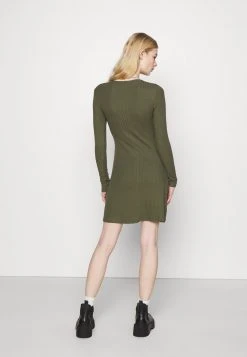 Bestpreis 😀 Even&Odd Ribbed Button Through Mini 💯 Dress - Strickkleid - Green | Damen ⌛ -SchuheKonig Geschaft 9d43618e42274282962946bfa82091f7