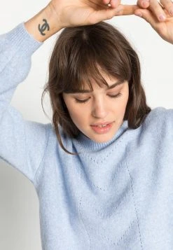 Aktion ⌛ Even&Odd POINTELLE CREW NECK JUMPER - Strickpullover - Mottled Light Blue | Damen 🔔 -SchuheKonig Geschaft a6e4b1ac8ebb4986b69cefdddeee605f