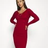 Blitzangebot ❤️ Even&Odd Damen KNIT V NECK MIDI BODYCON DRESS - Etuikleid - Red 🔥 -SchuheKonig Geschaft ae15d57f912a4b499a55724f6bb3e290