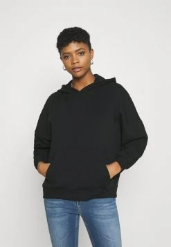 Coupon 👏 Even&Odd Damen HOODIE LONG WITHOUT DRAWCORD AND POCKET - Kapuzenpullover - Black 🔥