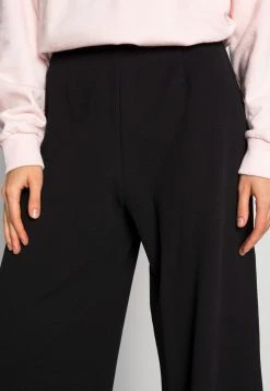 Bester Verkauf 💯 Even&Odd Damen Basic Wide Leg Trousers - Stoffhose - Black ✨ -SchuheKonig Geschaft b797fa54473e444d99f481611ee1b263