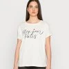 Billig 🧨 Even&Odd Damen T-Shirt Print - White 😉