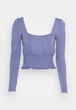 Besorgen 😉 Even&Odd Damen SHIRRING DETAIL LONG SLEEVE CROP WITH GATHER - Langarmshirt - Blue 😀 -SchuheKonig Geschaft bfe3f7dfc5704b6987028bddcf5d924c