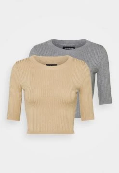 Billig 👏 Even&Odd Damen 2 PACK - T-Shirt Basic - Mottled Grey/sand 🎁 -SchuheKonig Geschaft c18a378c626a48c3a5d4b32395519de0