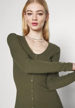 Bestpreis 😀 Even&Odd Ribbed Button Through Mini 💯 Dress - Strickkleid - Green | Damen ⌛ -SchuheKonig Geschaft c634473fe66a4f31bc7904c5bd9fe354