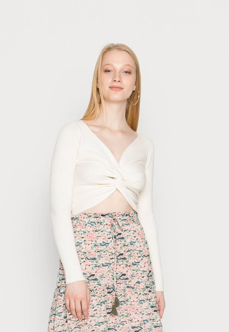 Billig 🤩 Even&Odd Damen WRAP FRONT JUMPER - Strickpullover - White 🔥 3 Billig 🤩 Even&Odd Damen WRAP FRONT JUMPER - Strickpullover - White 🔥