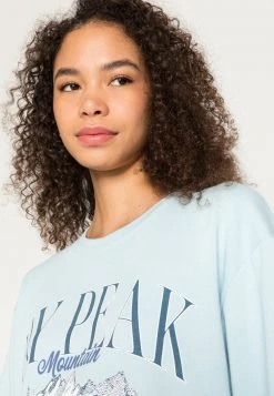 Am billigsten 🛒 Even&Odd Damen PRINTED OVERSIZED - Sweatshirt - Light Blue ✨ -SchuheKonig Geschaft ca485c1425b448e1ab7bea1af43e2c26