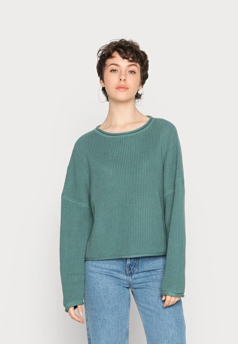 Schlussverkauf 😉 Even&Odd Damen OVERSIZE CROPPED ROLLED EDGE JUMPER - Strickpullover - Green ✔️ 3 Schlussverkauf 😉 Even&Odd Damen OVERSIZE CROPPED ROLLED EDGE JUMPER - Strickpullover - Green ✔️