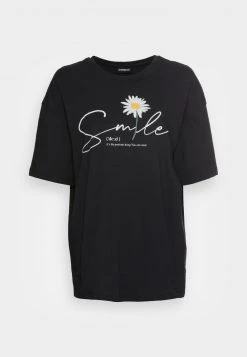Brandneu 🛒 Even&Odd Damen LIZ SMILE DAISY TEE - T-Shirt Print - Black 👍 -SchuheKonig Geschaft d4318da152654505b28bbe3ddfe6964c