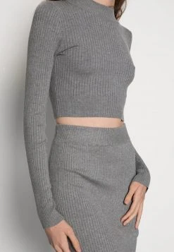 Bestpreis ✔️ Even&Odd Damen PERKIN CROPPED SKIRT SET - Strickpullover - Mottled Grey ❤️ -SchuheKonig Geschaft d4f4b3cfd07549e5840990840677e12b