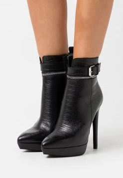 Bester Verkauf ⭐ Even&Odd Damen LEATHER - High Heel Stiefelette - Black ⌛