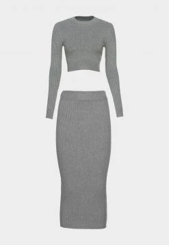 Bestpreis ✔️ Even&Odd Damen PERKIN CROPPED SKIRT SET - Strickpullover - Mottled Grey ❤️ -SchuheKonig Geschaft da6edb4721084d39b3c95124ccbbc25a