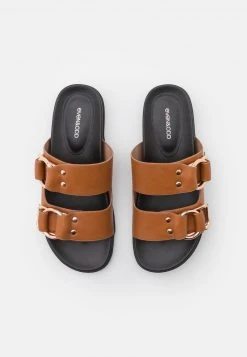 Bester Verkauf 🛒 Even&Odd Damen Pantolette Flach - Cognac 🔔 -SchuheKonig Geschaft dd8ca15c15284e92b092878c1b22063b