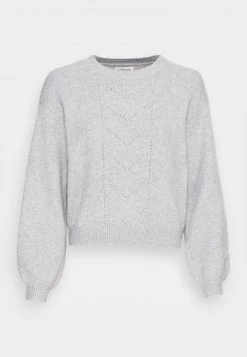 Auslauf 👏 Even&Odd Damen POINTELLE CREW NECK JUMPER - Strickpullover - Mottled Light Grey ✨ -SchuheKonig Geschaft df061a586f1043db84742131eda9a9c2