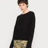 Brandneu 😉 Even&Odd Damen OVERSIZE CROPPED ROLLED EDGE JUMPER - Strickpullover - Black ✨